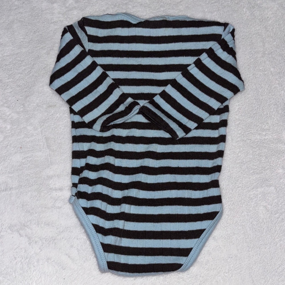 (3 for $10) me too Striped Blue One Piece bodysuit - Picture 6 of 6